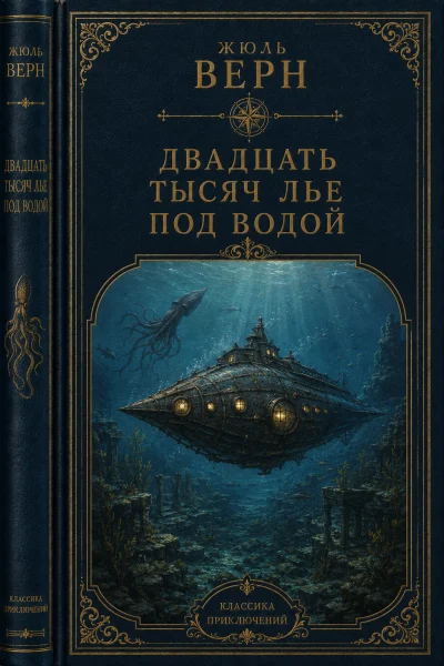 Обложка книги «Двадцать тысяч лье под водой»